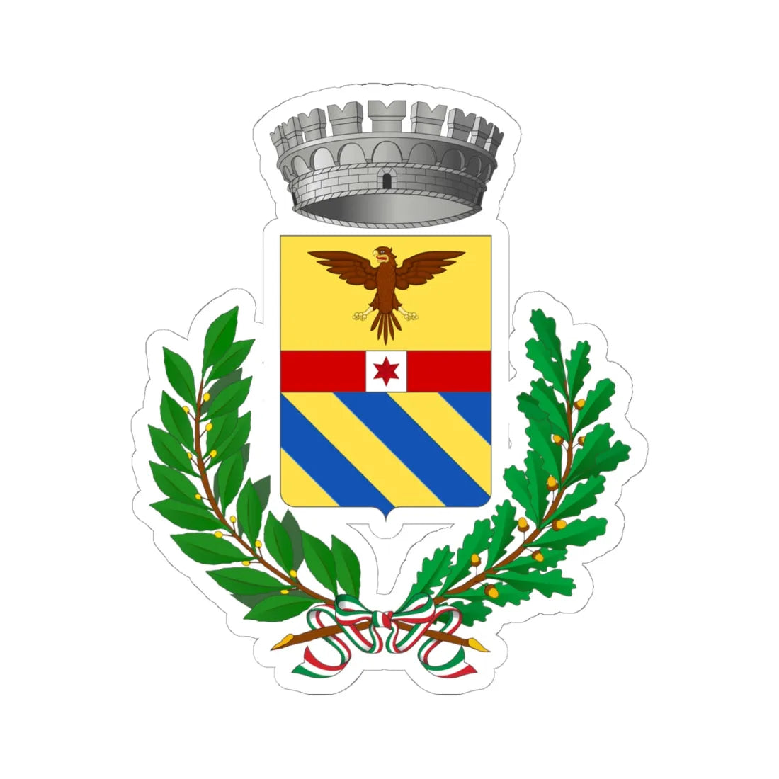 Brembilla-Stemma (Italy) (Coat of Arms) STICKER Vinyl Kiss-Cut Decal 6 Inch White - The Sticker Space