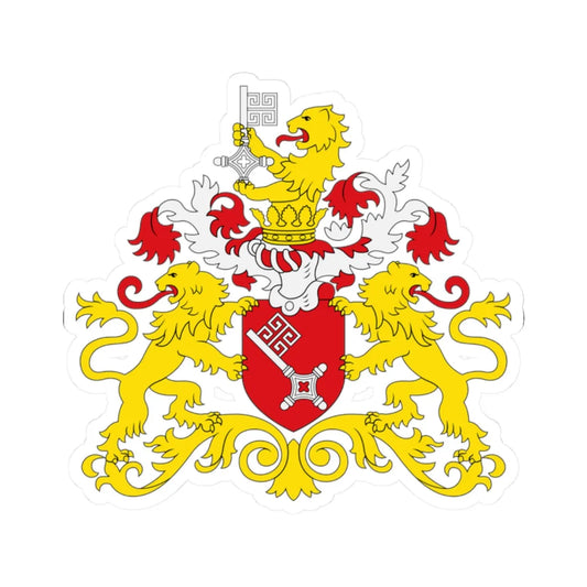 Bremen state flag coat of arms (Germany) (Coat of Arms) STICKER Vinyl Kiss-Cut Decal 2 Inch White - The Sticker Space