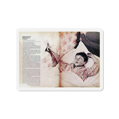 Brendan's Birthday Party, Woman's Day, March 1965 (Magazine Illustration) Refrigerator Magnet 2 Inch Die-Cut - The Sticker Space