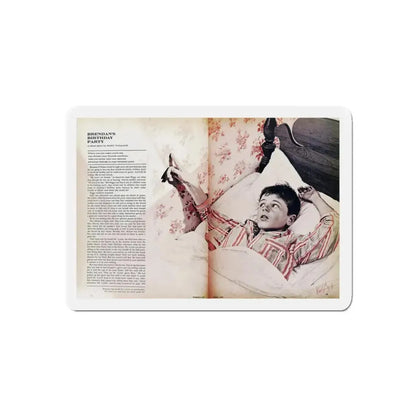 Brendan's Birthday Party, Woman's Day, March 1965 (Magazine Illustration) Refrigerator Magnet 4 Inch Die-Cut - The Sticker Space