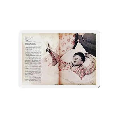 Brendan's Birthday Party, Woman's Day, March 1965 (Magazine Illustration) Refrigerator Magnet - The Sticker Space