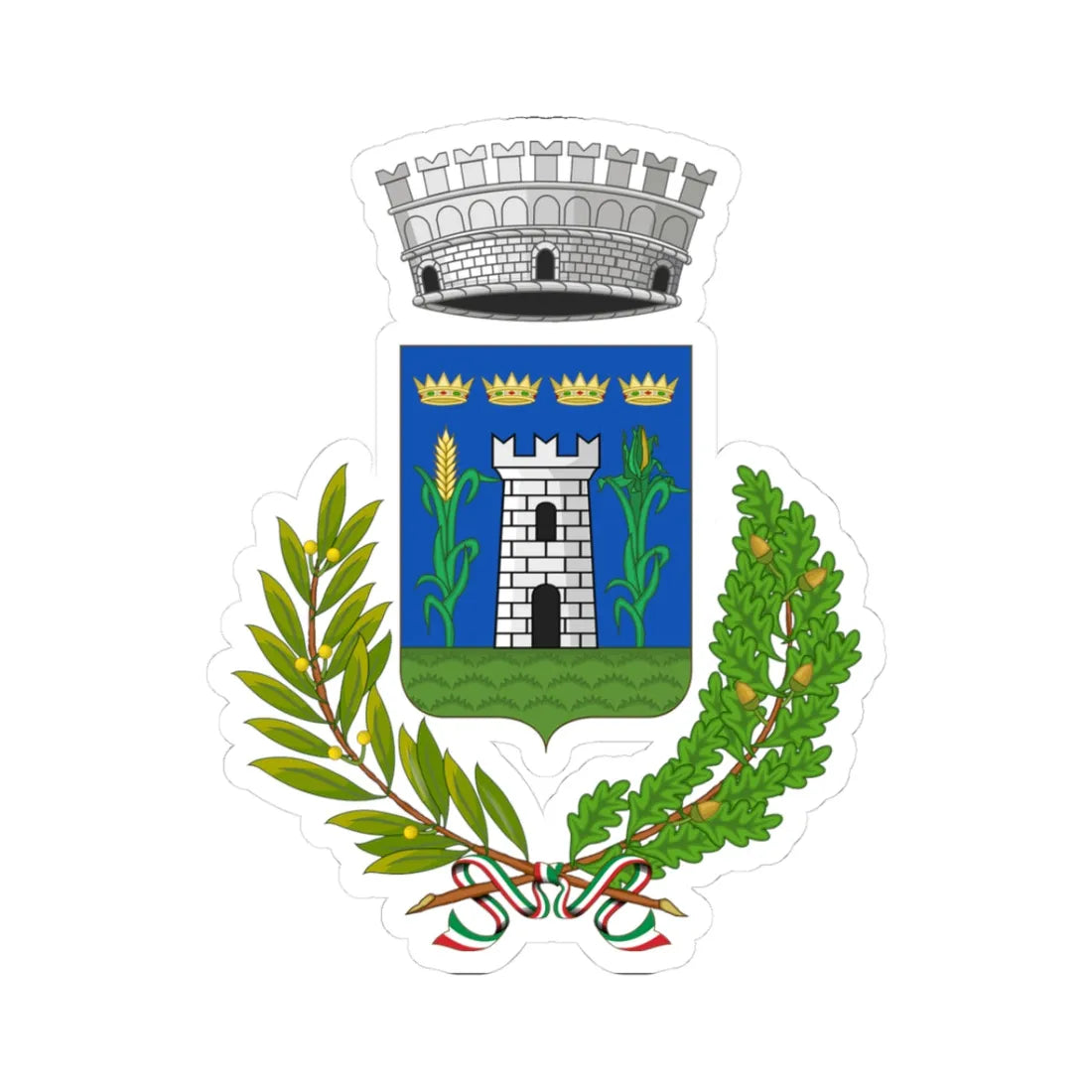 Brenna Italia-Stemma (Italy) (Coat of Arms) STICKER Vinyl Kiss-Cut Decal 3 Inch White - The Sticker Space