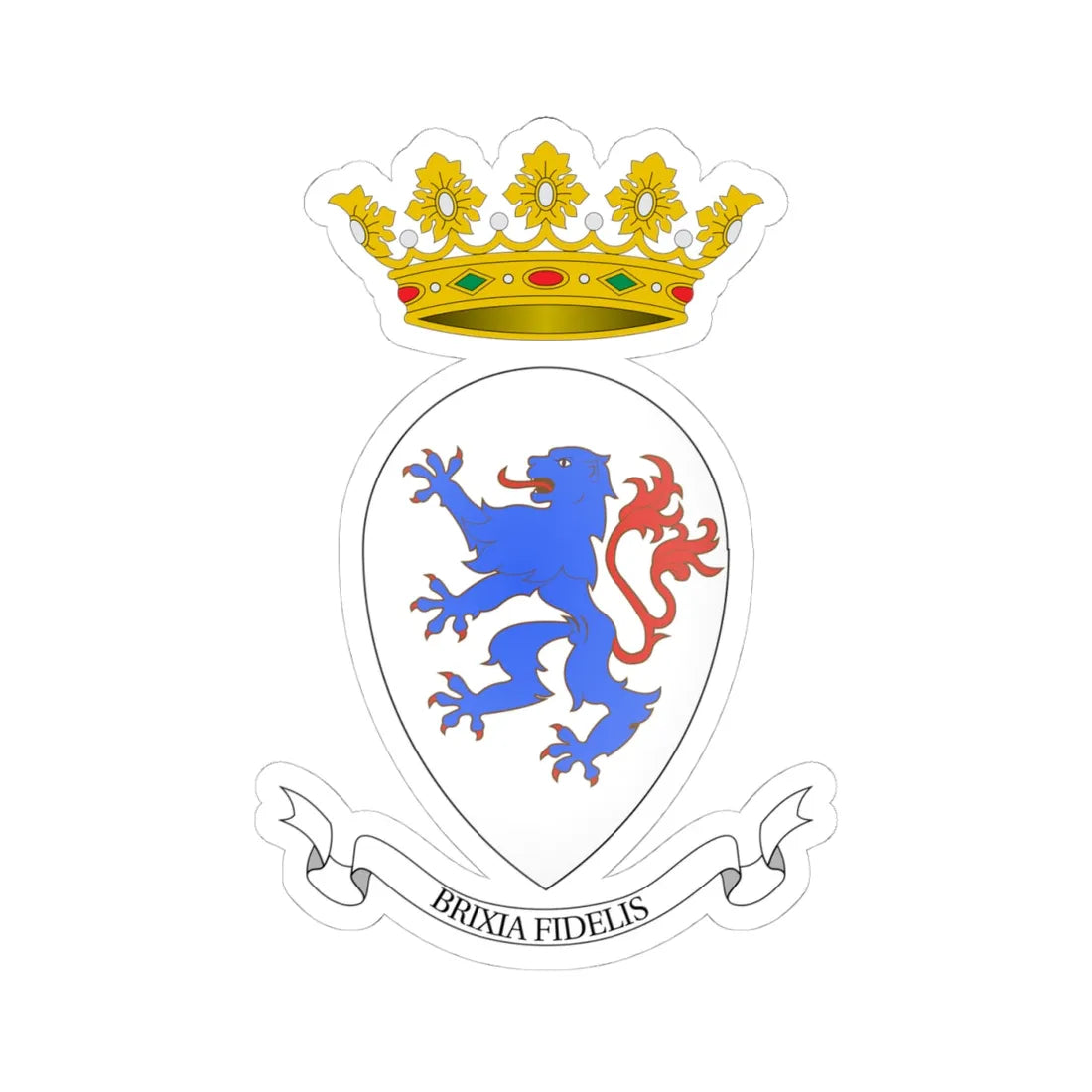 Brescia-Stemma (Italy) (Coat of Arms) STICKER Vinyl Kiss-Cut Decal 4 Inch White - The Sticker Space