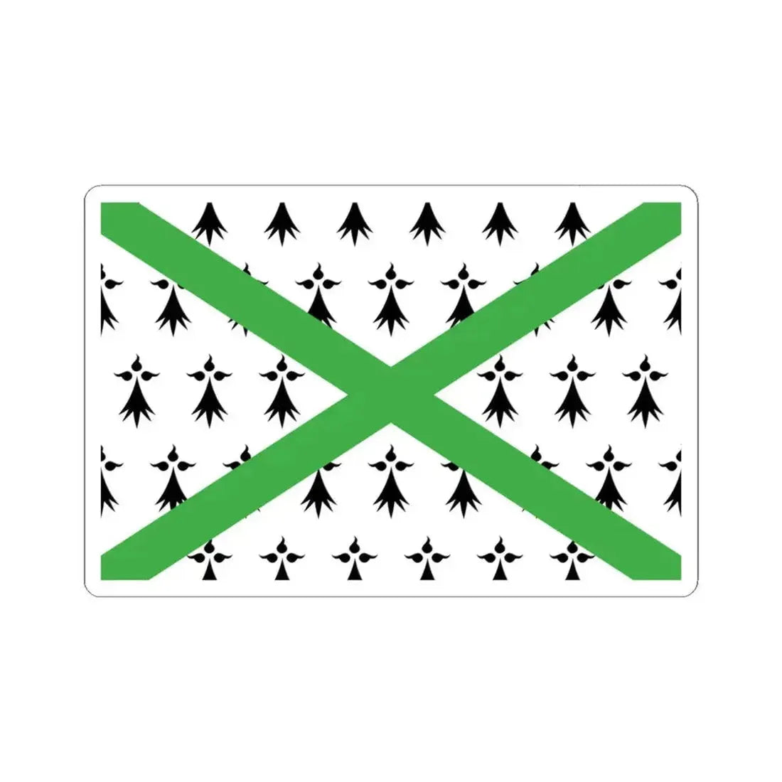 Breton Regionalist Union Flag (Belgium) STICKER Vinyl Kiss-Cut Decal 4 Inch White - The Sticker Space