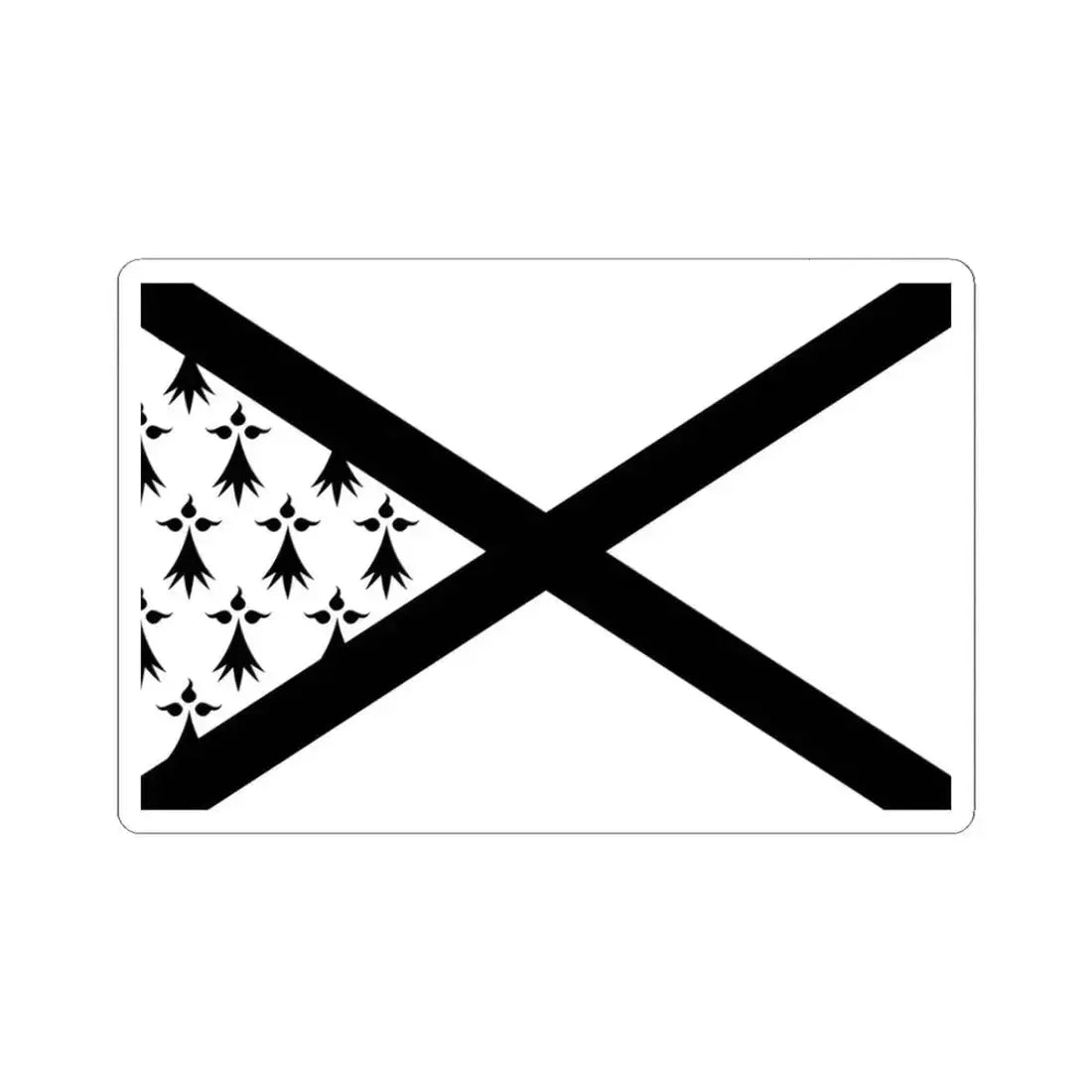 Breton Vexillological Society Flag (Belgium) STICKER Vinyl Kiss-Cut Decal 3 Inch White - The Sticker Space