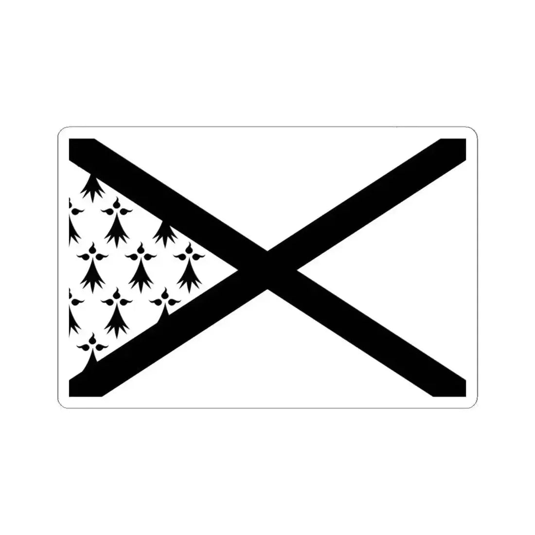 Breton Vexillological Society Flag (Belgium) STICKER Vinyl Kiss-Cut Decal 4 Inch White - The Sticker Space
