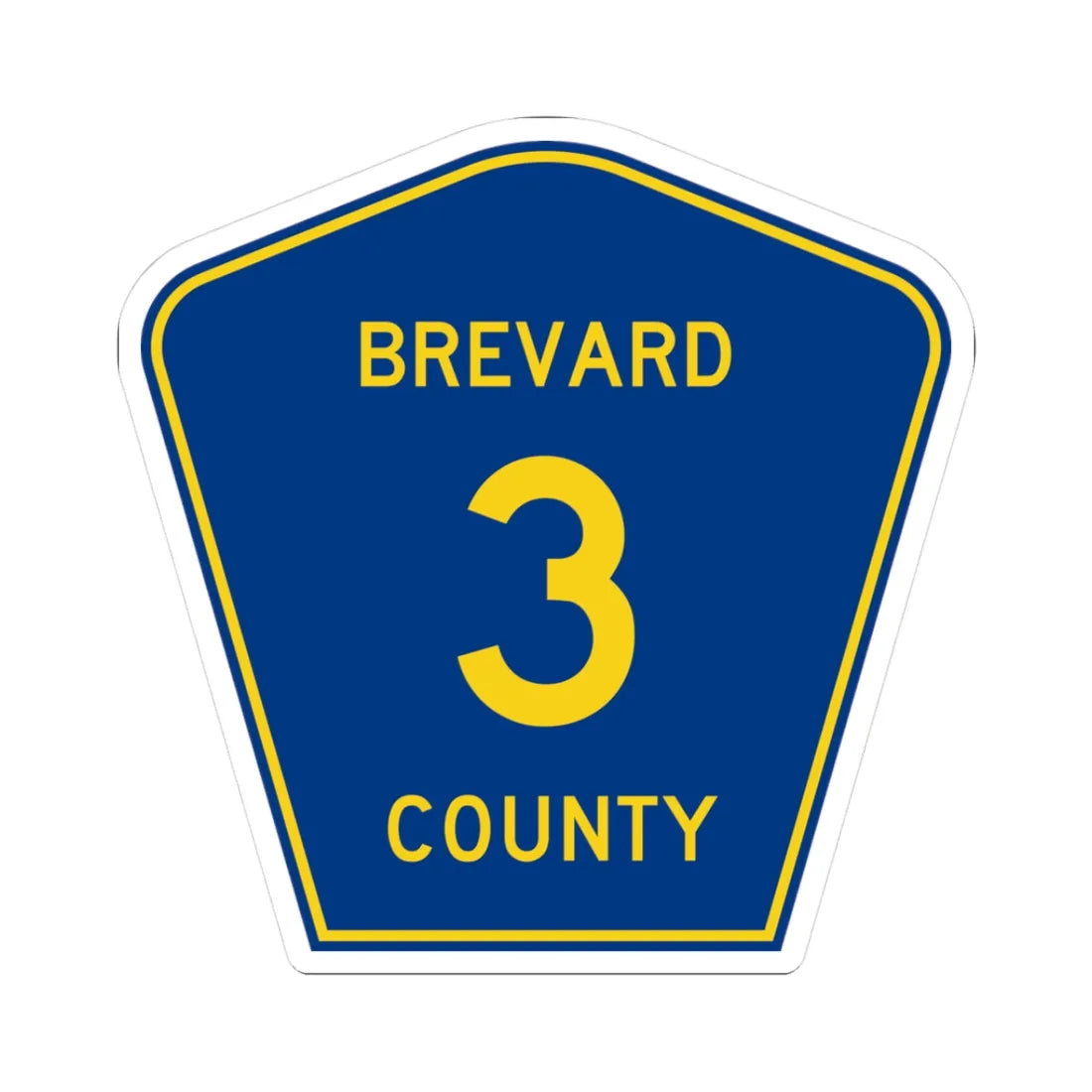Brevard County Road 3 FL (Florida) (Road Sign) STICKER Vinyl Kiss-Cut Decal 3 Inch White - The Sticker Space