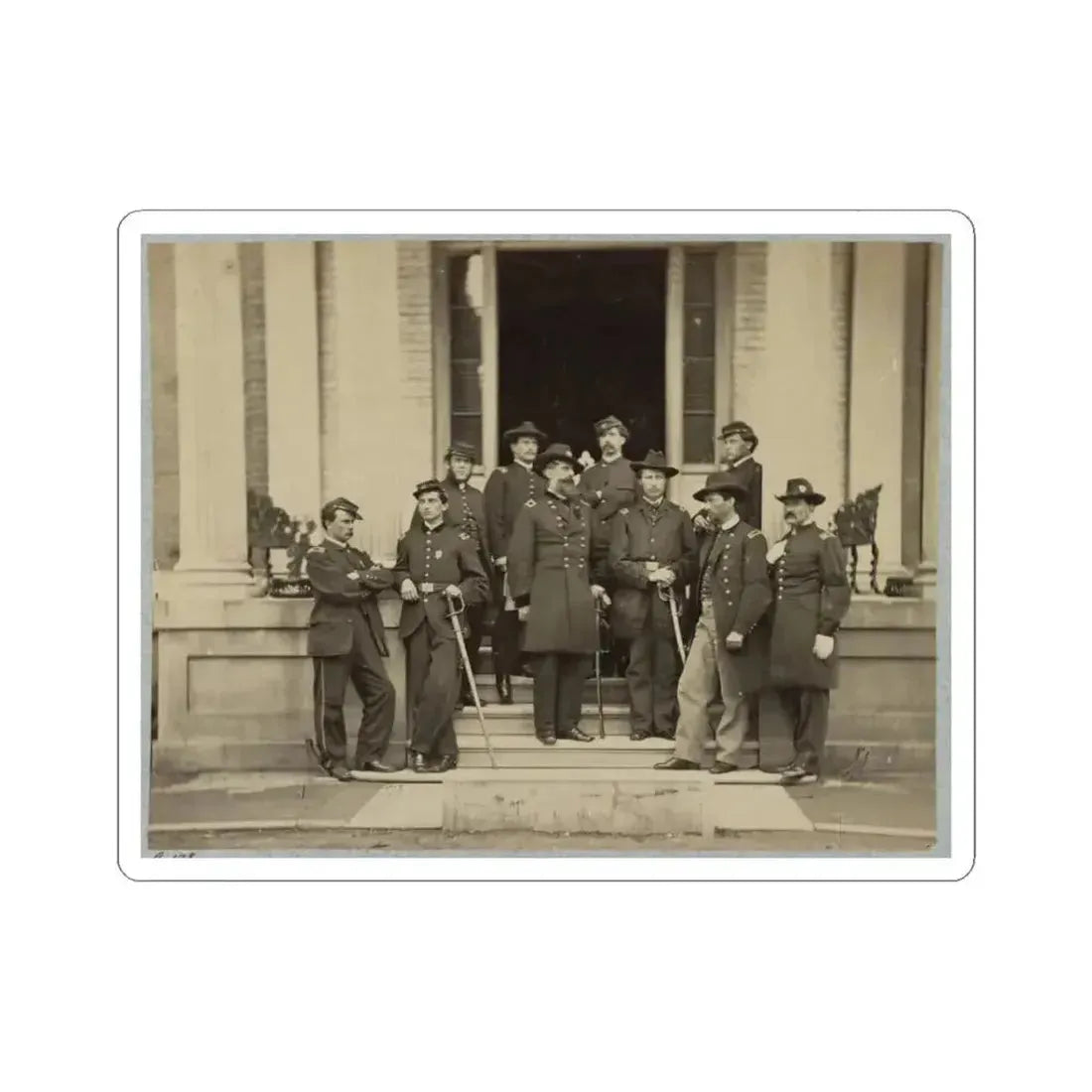 Brevet Major General Chas. Devens and Staff, Richmond, Va., April 1865 (U.S. Civil War) STICKER Vinyl Kiss-Cut Decal 3 Inch White - The Sticker Space