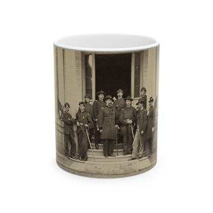 Brevet Major General Chas. Devens And Staff, Richmond, Va., April 1865 (U.S. Civil War) White Coffee Mug-11oz-The Sticker Space