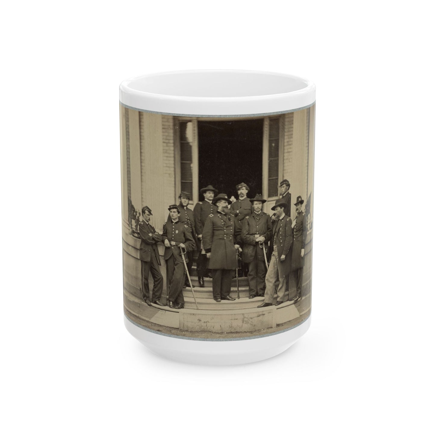 Brevet Major General Chas. Devens And Staff, Richmond, Va., April 1865 (U.S. Civil War) White Coffee Mug-15oz-The Sticker Space