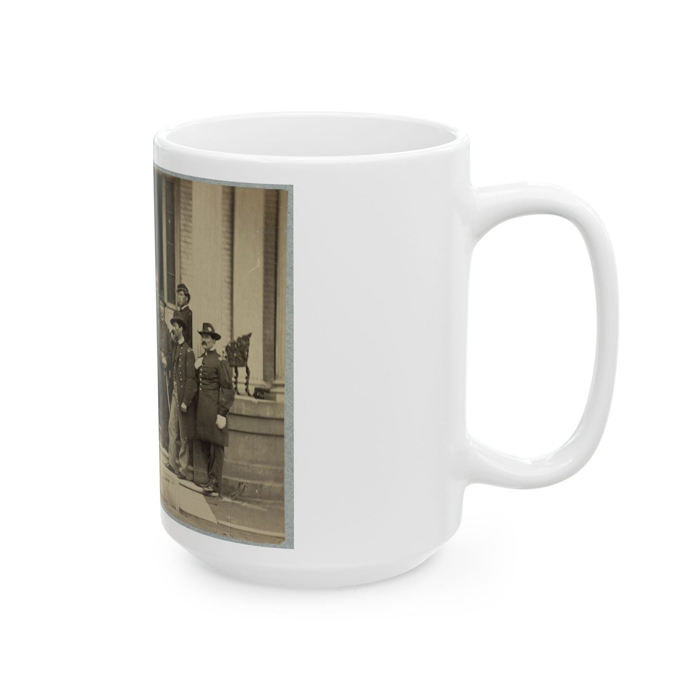 Brevet Major General Chas. Devens And Staff, Richmond, Va., April 1865 (U.S. Civil War) White Coffee Mug-The Sticker Space