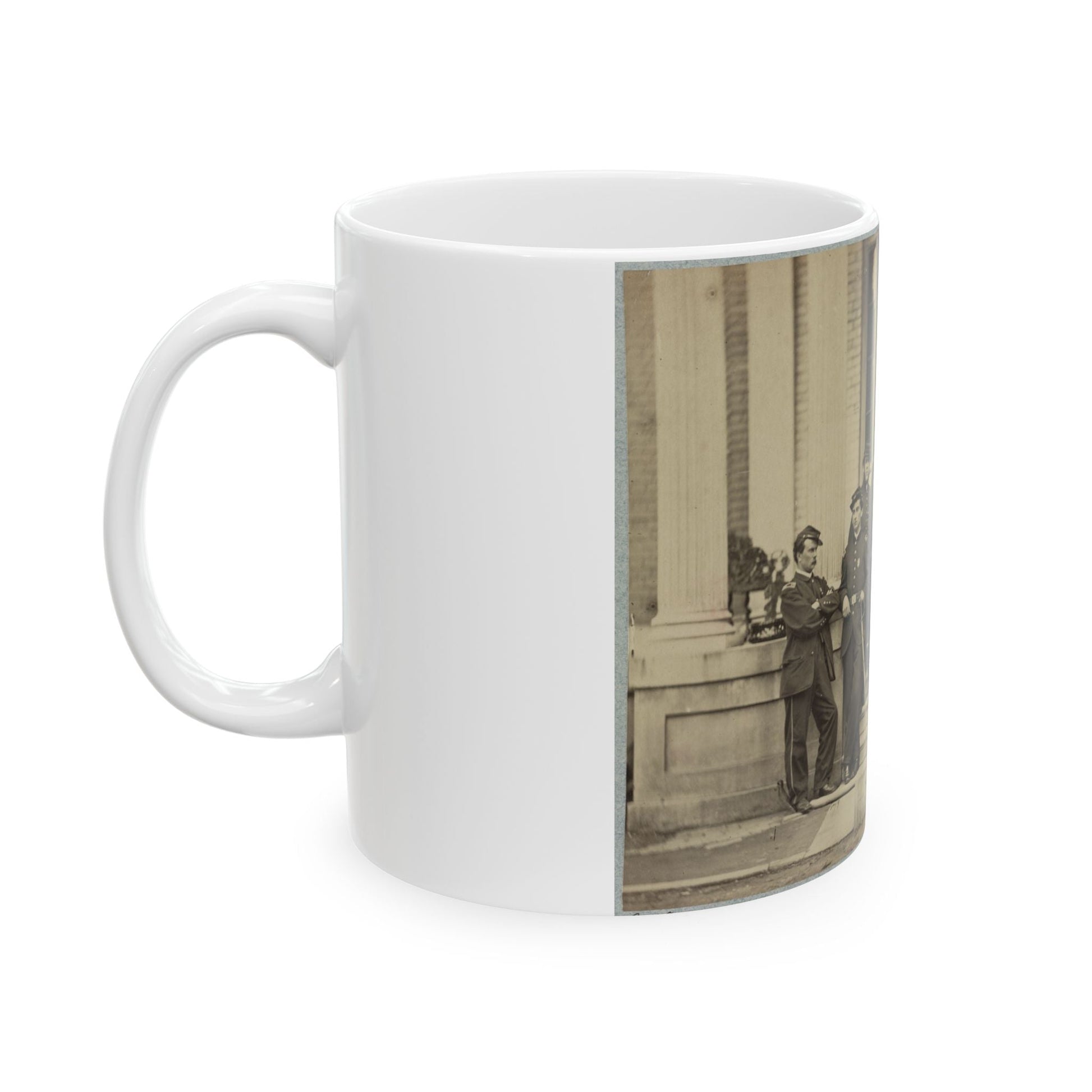 Brevet Major General Chas. Devens And Staff, Richmond, Va., April 1865 (U.S. Civil War) White Coffee Mug-The Sticker Space