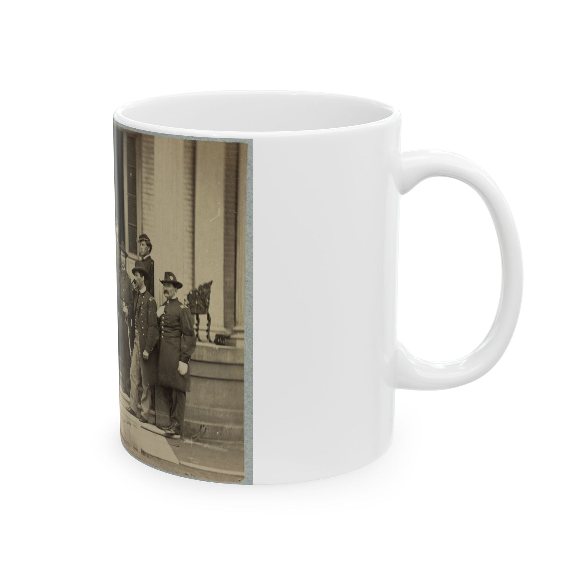 Brevet Major General Chas. Devens And Staff, Richmond, Va., April 1865 (U.S. Civil War) White Coffee Mug-The Sticker Space