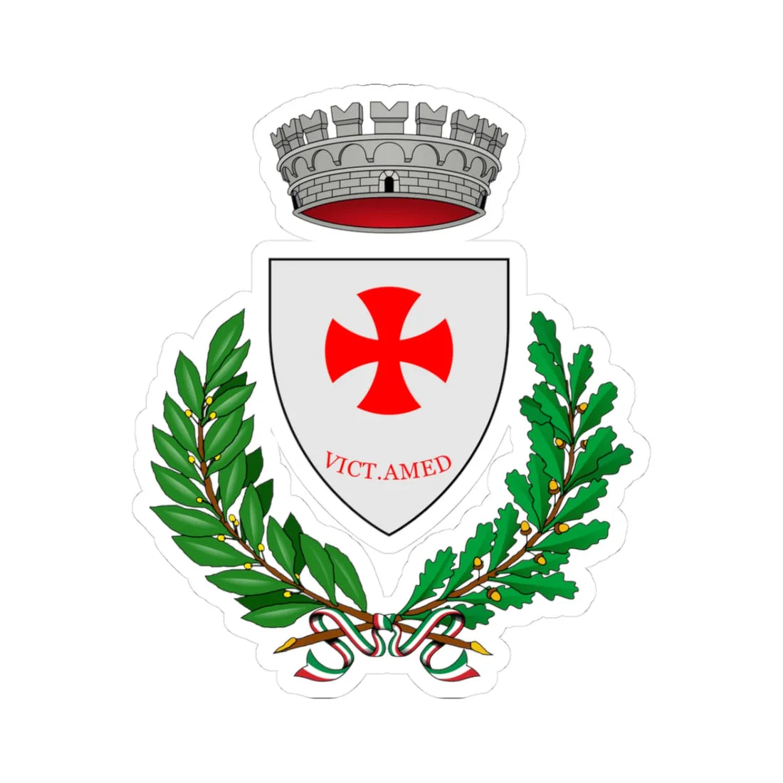 Briaglia-Stemma (Italy) (Coat of Arms) STICKER Vinyl Kiss-Cut Decal 3 Inch White - The Sticker Space