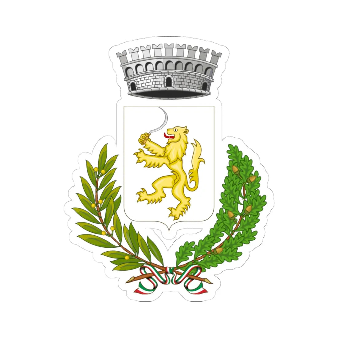 Bricherasio-Stemma (Italy) (Coat of Arms) STICKER Vinyl Kiss-Cut Decal 4 Inch White - The Sticker Space