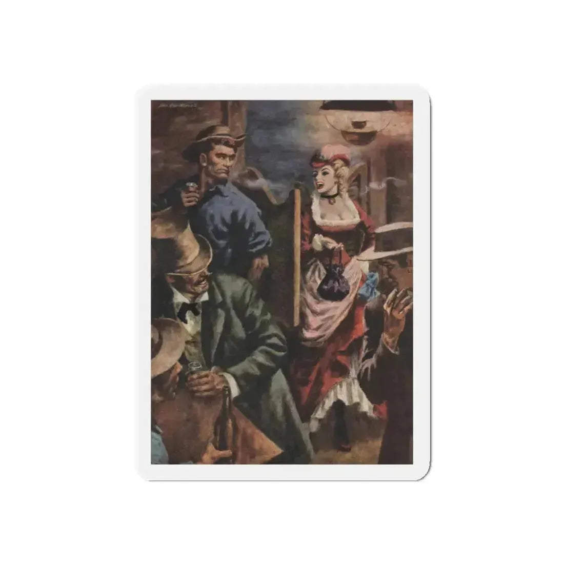 Brickbat Charlie and the Murderous Madam, Cavalier, November 1956 (Magazine Illustration) Refrigerator Magnet 3 Inch Die-Cut - The Sticker Space