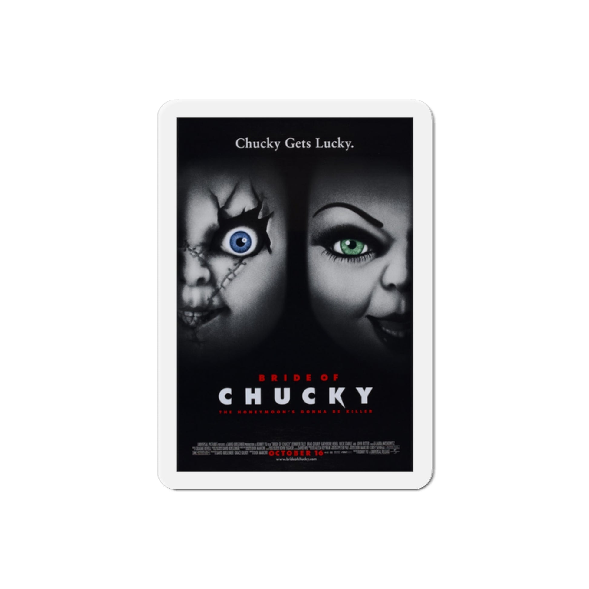 Bride of Chucky 1998 Movie Poster Die-Cut Magnet-2" x 2"-The Sticker Space