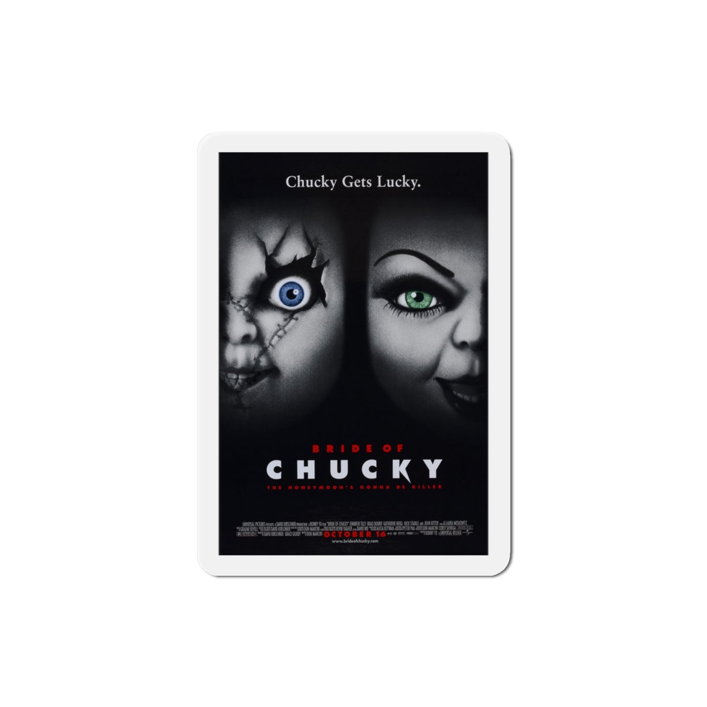 Bride of Chucky 1998 Movie Poster Die-Cut Magnet-3" x 3"-The Sticker Space