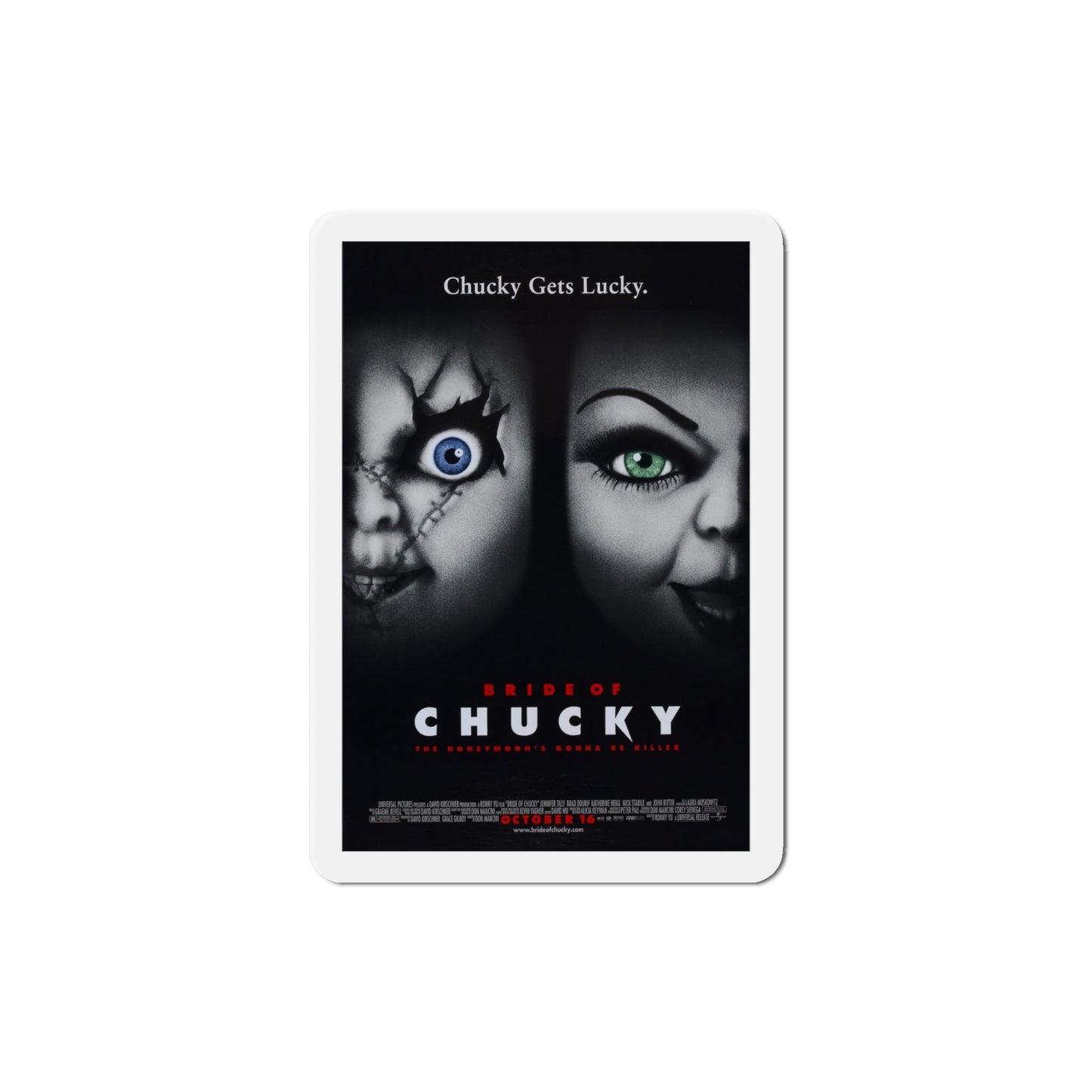 Bride of Chucky 1998 Movie Poster Die-Cut Magnet-4" x 4"-The Sticker Space