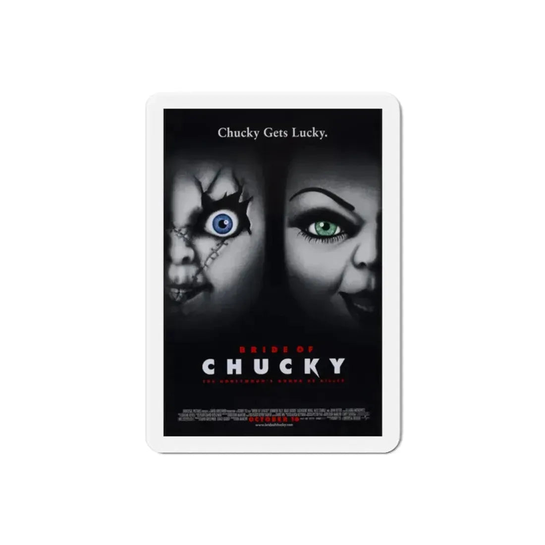 Bride of Chucky 1998 Movie Poster Refrigerator Magnet 2 Inch - The Sticker Space