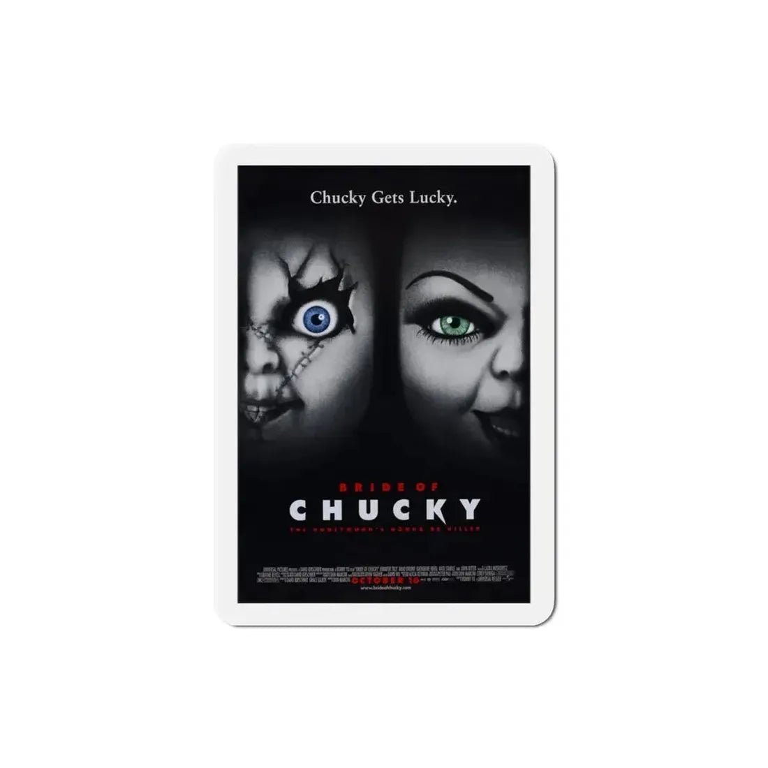 Bride of Chucky 1998 Movie Poster Refrigerator Magnet 3 Inch - The Sticker Space