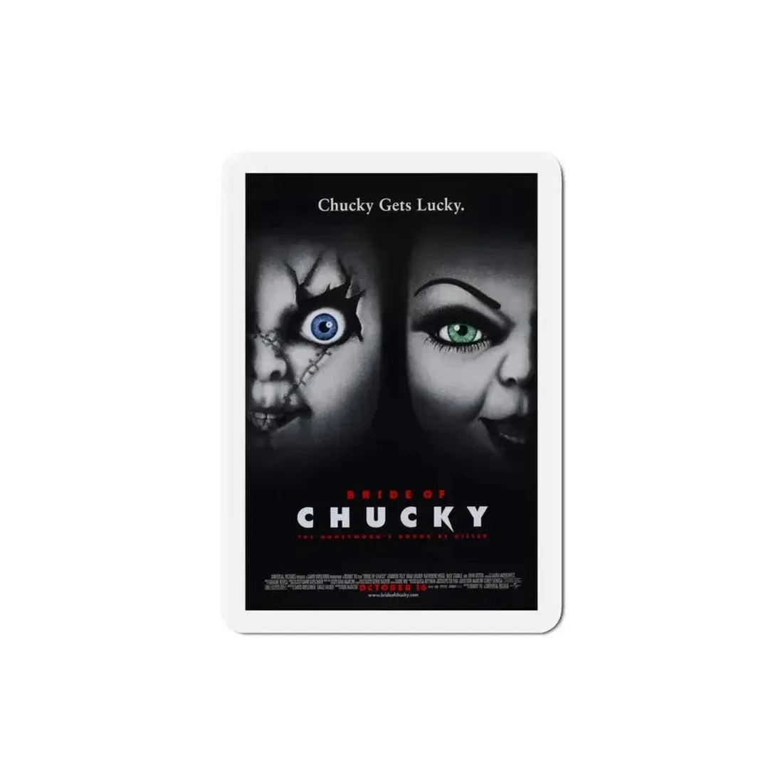 Bride of Chucky 1998 Movie Poster Refrigerator Magnet 4 Inch - The Sticker Space