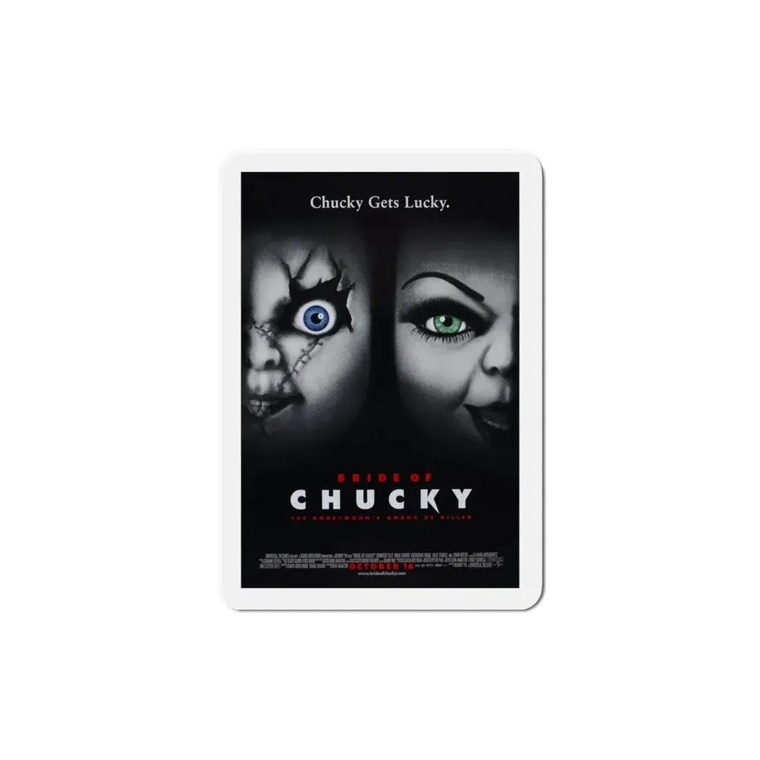 Bride of Chucky 1998 Movie Poster Refrigerator Magnet - The Sticker Space