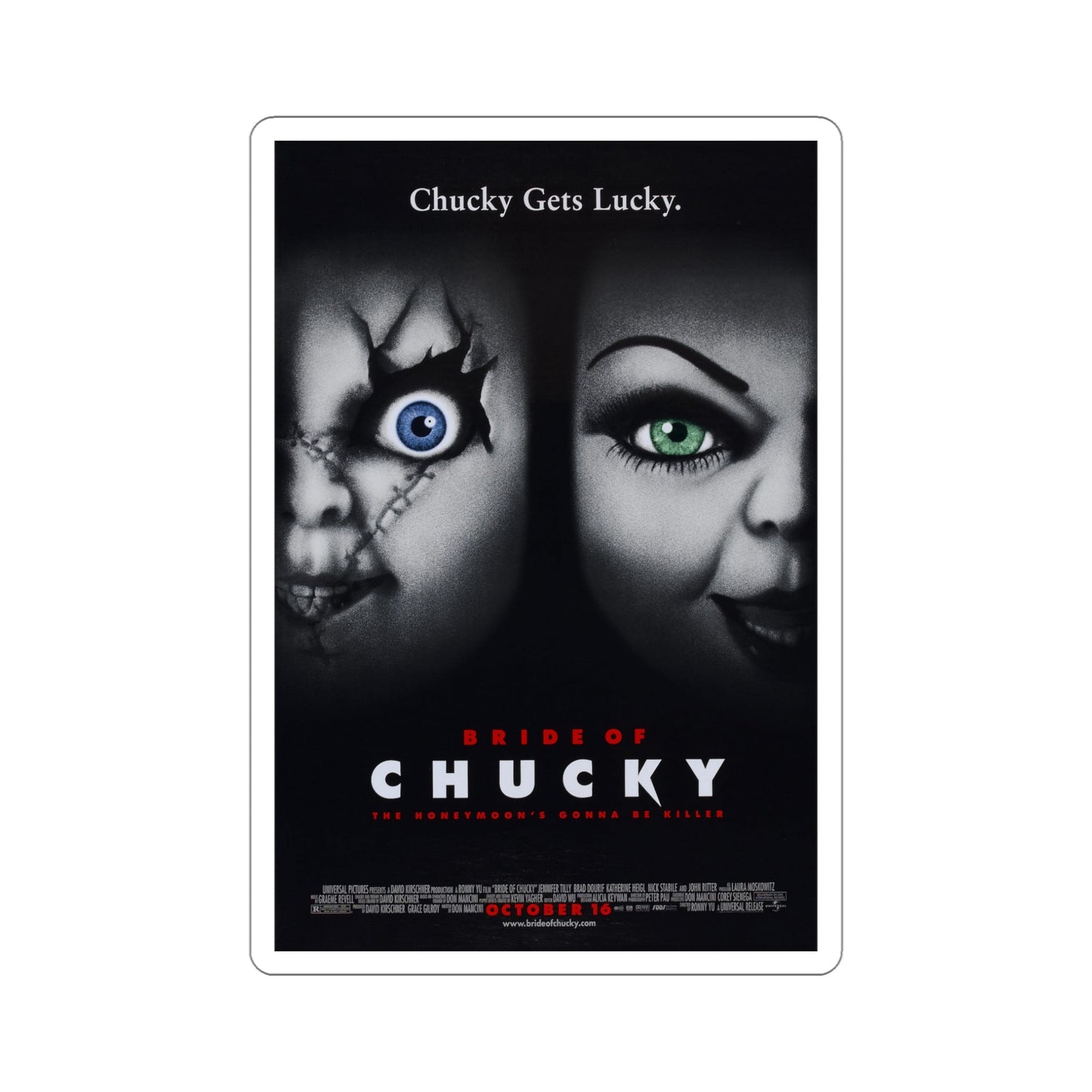 Bride of Chucky 1998 Movie Poster STICKER Vinyl Die-Cut Decal-5 Inch-The Sticker Space