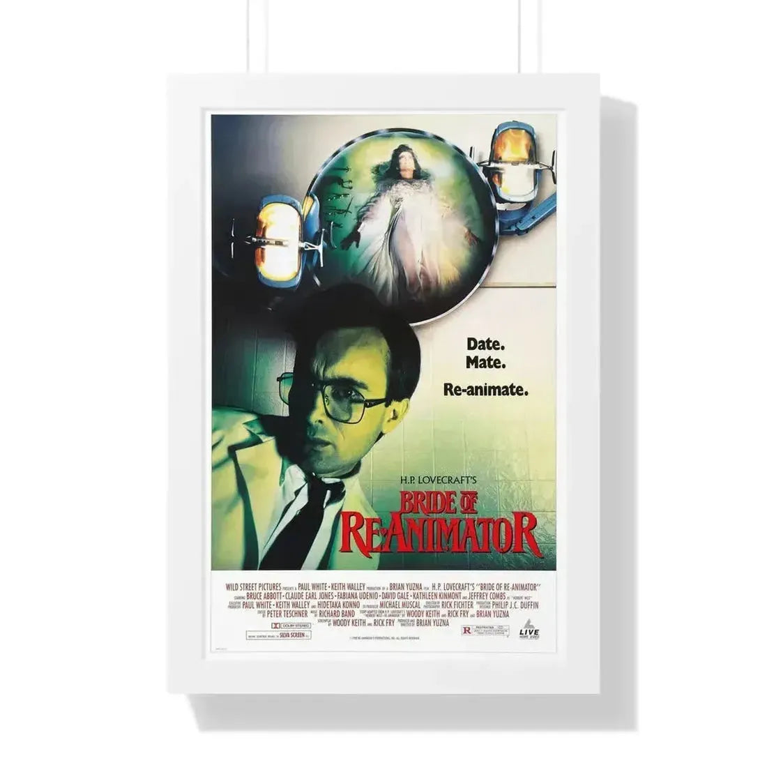 BRIDE OF RE-ANIMATOR 1990 - Framed Movie Poster 16″ x 24″ White - The Sticker Space