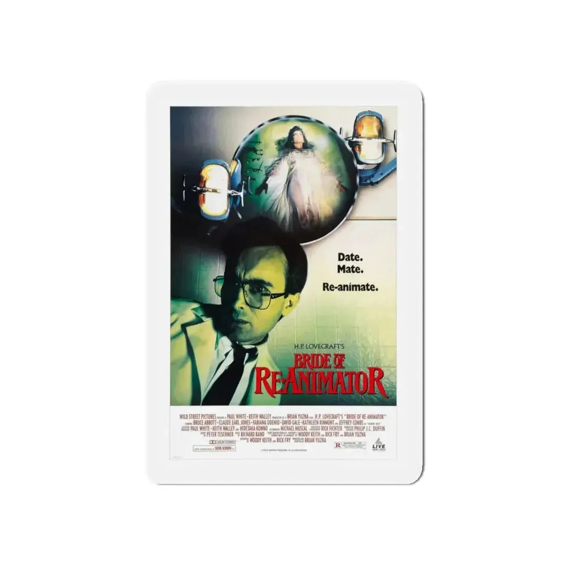 BRIDE OF RE-ANIMATOR 1990 Movie Poster - Refrigerator Magnet 5 Inch - The Sticker Space