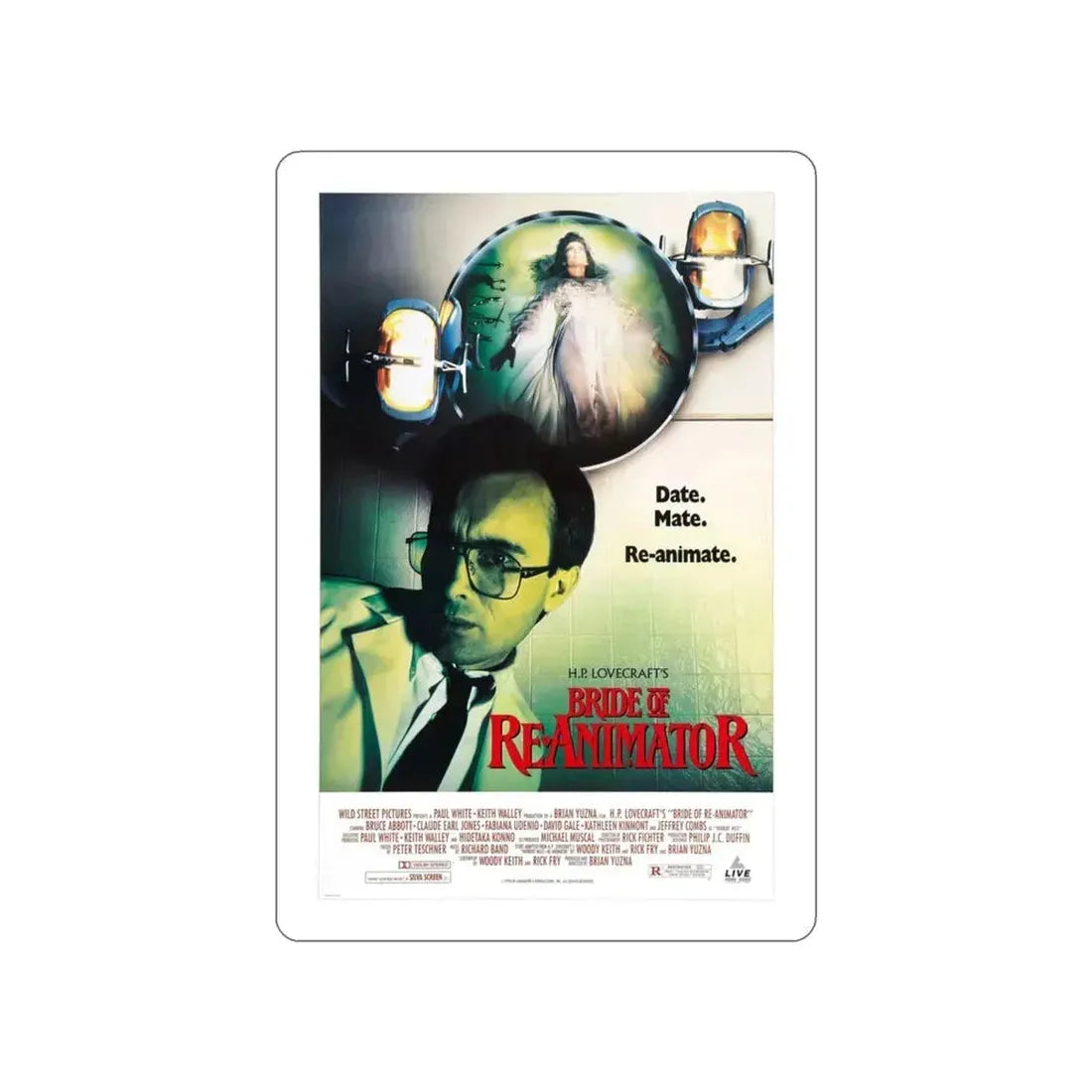 BRIDE OF RE-ANIMATOR 1990 Movie Poster STICKER Vinyl Die-Cut Decal 3 Inch - The Sticker Space