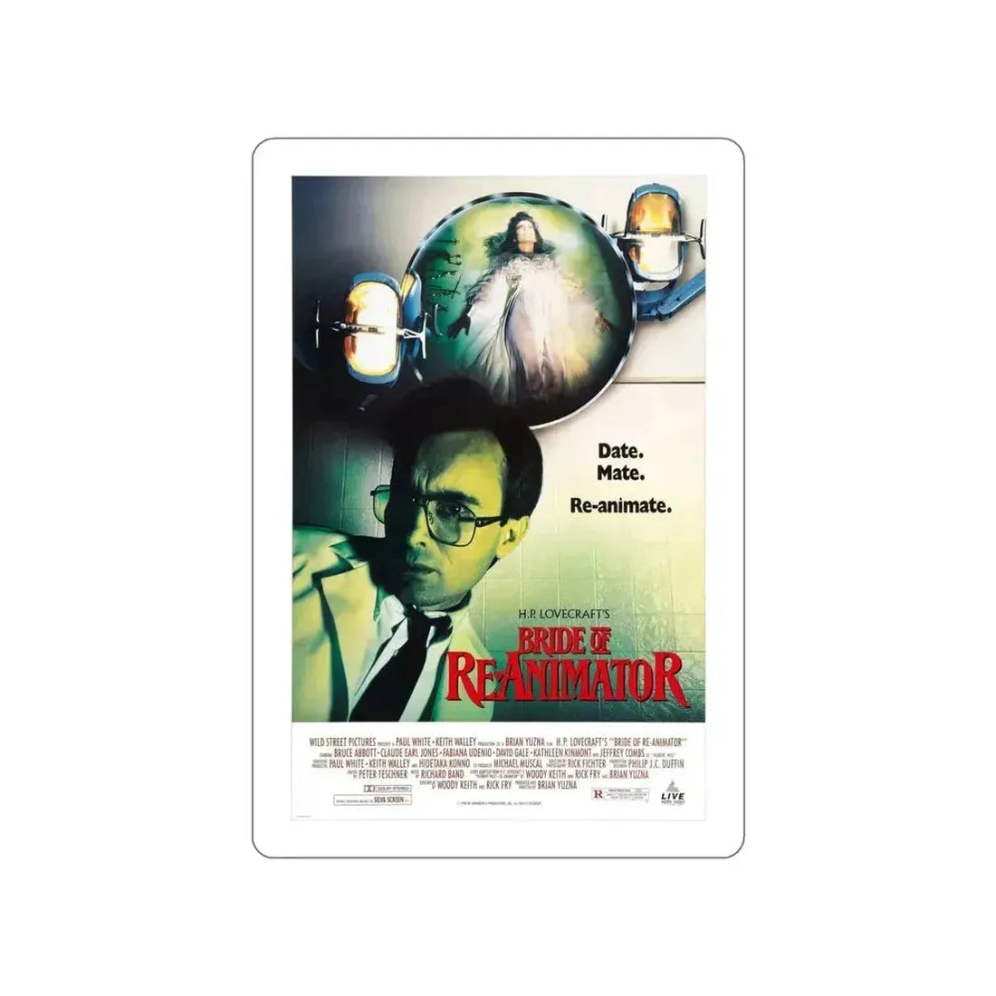 BRIDE OF RE-ANIMATOR 1990 Movie Poster STICKER Vinyl Die-Cut Decal 5 Inch - The Sticker Space