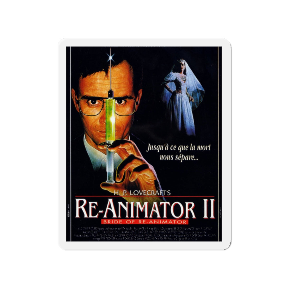 BRIDE OF RE-ANIMATOR (FRENCH) 1990 Movie Poster - Die-Cut Magnet-2" x 2"-The Sticker Space