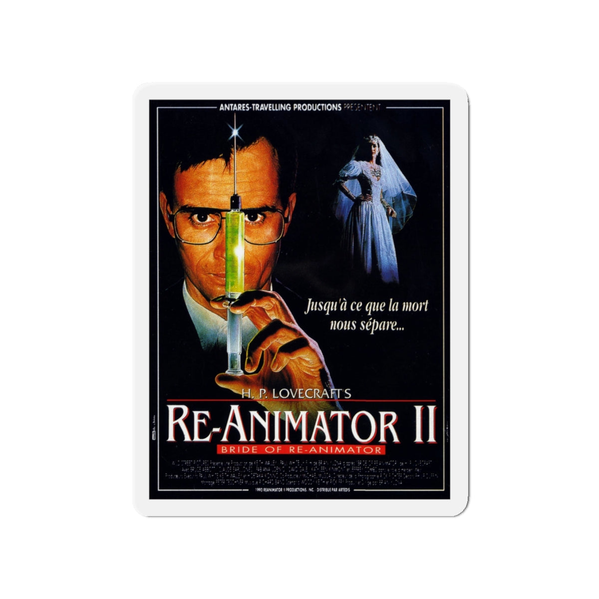 BRIDE OF RE-ANIMATOR (FRENCH) 1990 Movie Poster - Die-Cut Magnet-4" x 4"-The Sticker Space