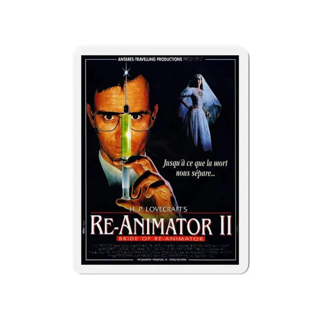 BRIDE OF RE-ANIMATOR (FRENCH) 1990 Movie Poster - Refrigerator Magnet 5 Inch - The Sticker Space