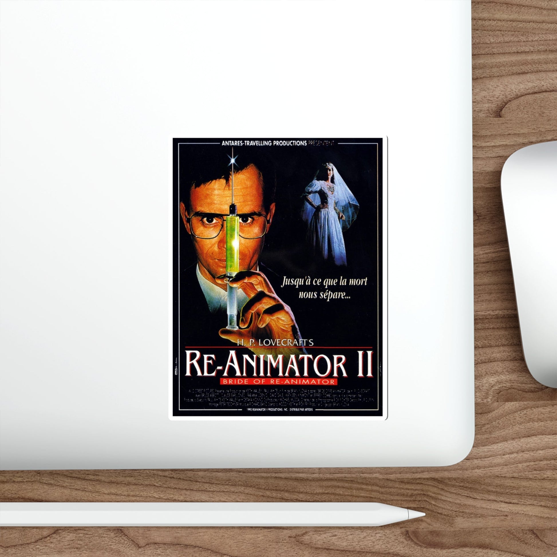 BRIDE OF RE-ANIMATOR (FRENCH) 1990 Movie Poster STICKER Vinyl Die-Cut Decal-The Sticker Space