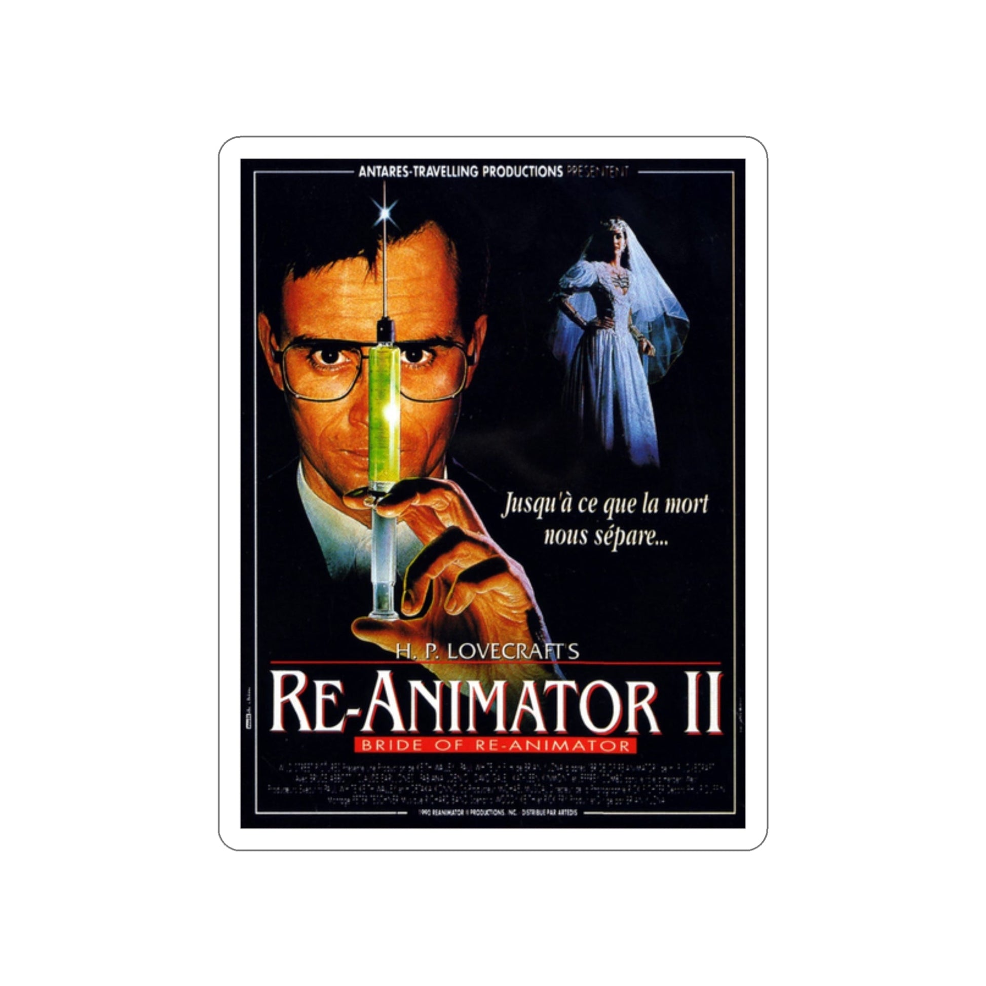 BRIDE OF RE-ANIMATOR (FRENCH) 1990 Movie Poster STICKER Vinyl Die-Cut Decal-2 Inch-The Sticker Space