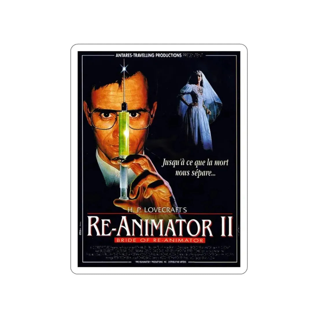 BRIDE OF RE-ANIMATOR (FRENCH) 1990 Movie Poster STICKER Vinyl Die-Cut Decal - The Sticker Space