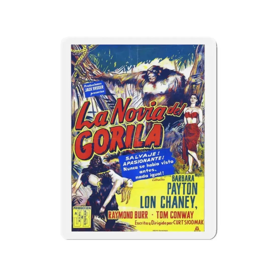 BRIDE OF THE GORILLA 1951 Movie Poster - Refrigerator Magnet 2 Inch - The Sticker Space