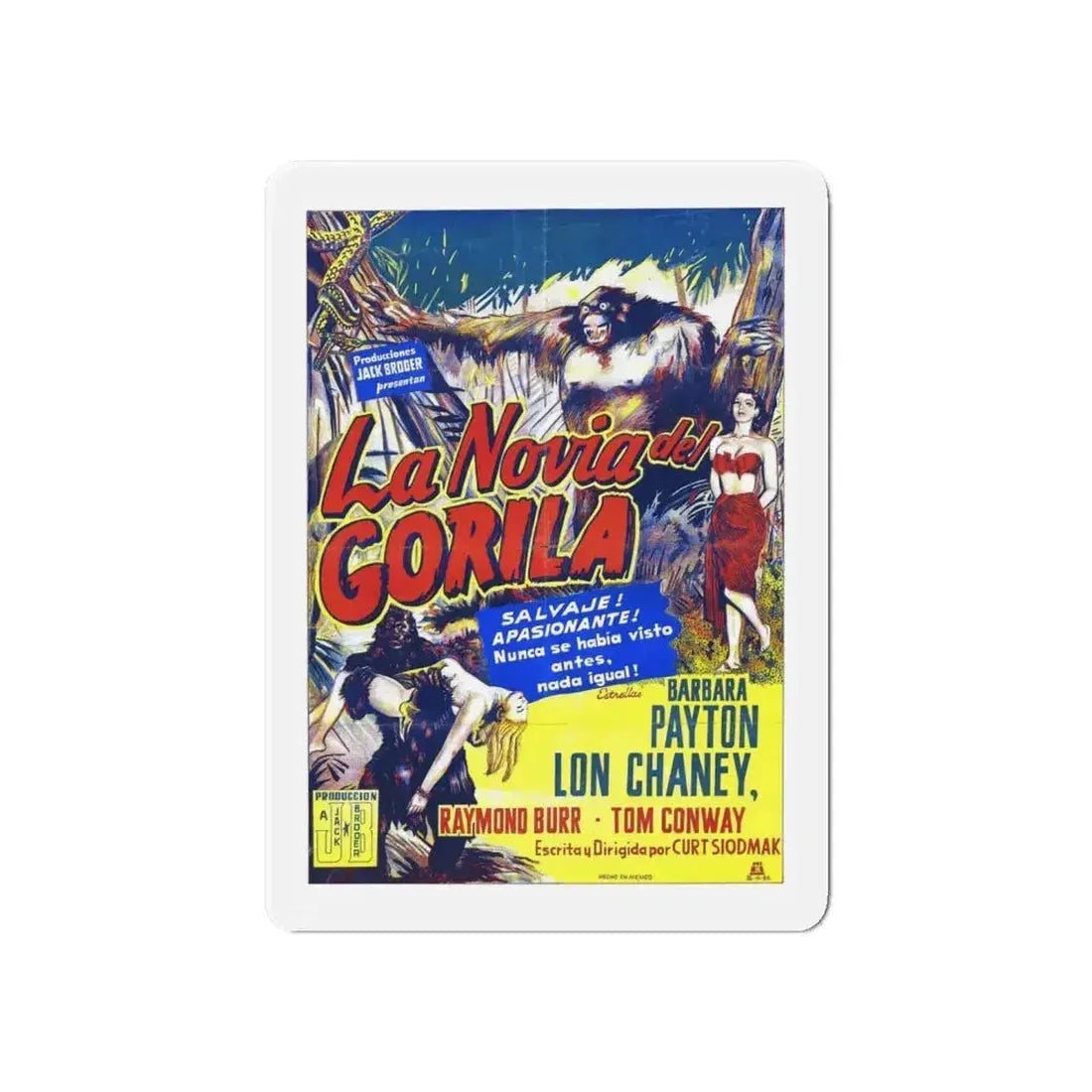 BRIDE OF THE GORILLA 1951 Movie Poster - Refrigerator Magnet - The Sticker Space