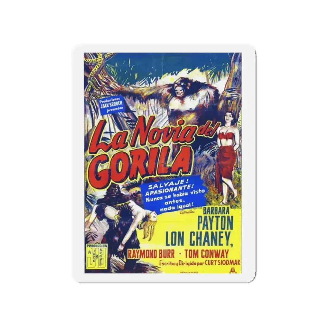 BRIDE OF THE GORILLA 1951 Movie Poster - Refrigerator Magnet - The Sticker Space