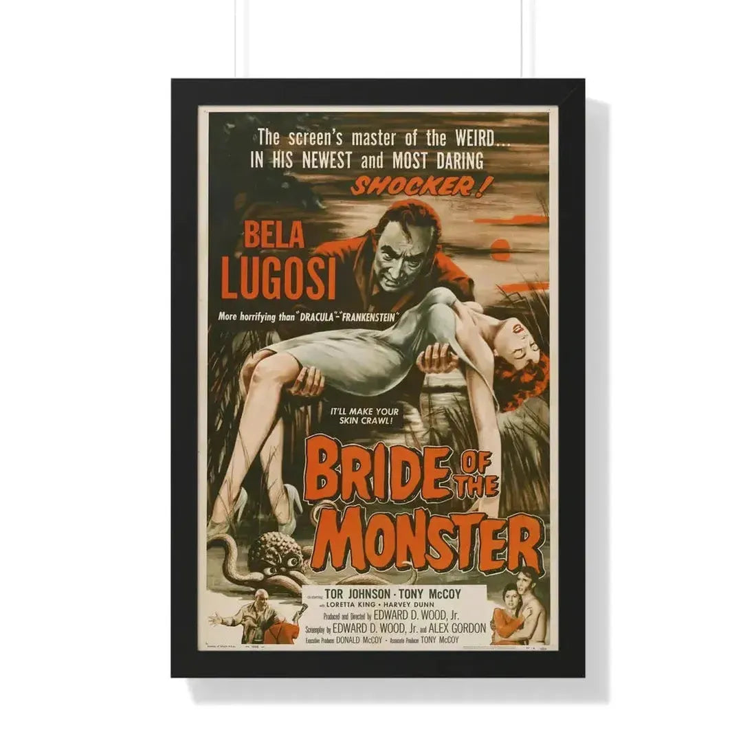 BRIDE OF THE MONSTER 1955 - Framed Movie Poster 20" x 30" Black - The Sticker Space