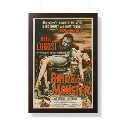 BRIDE OF THE MONSTER 1955 - Framed Movie Poster 20" x 30" Walnut - The Sticker Space