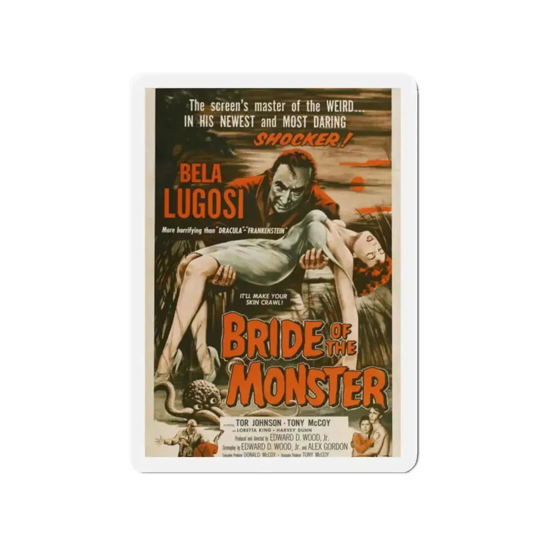 BRIDE OF THE MONSTER 1955 Movie Poster - Refrigerator Magnet 2 Inch - The Sticker Space