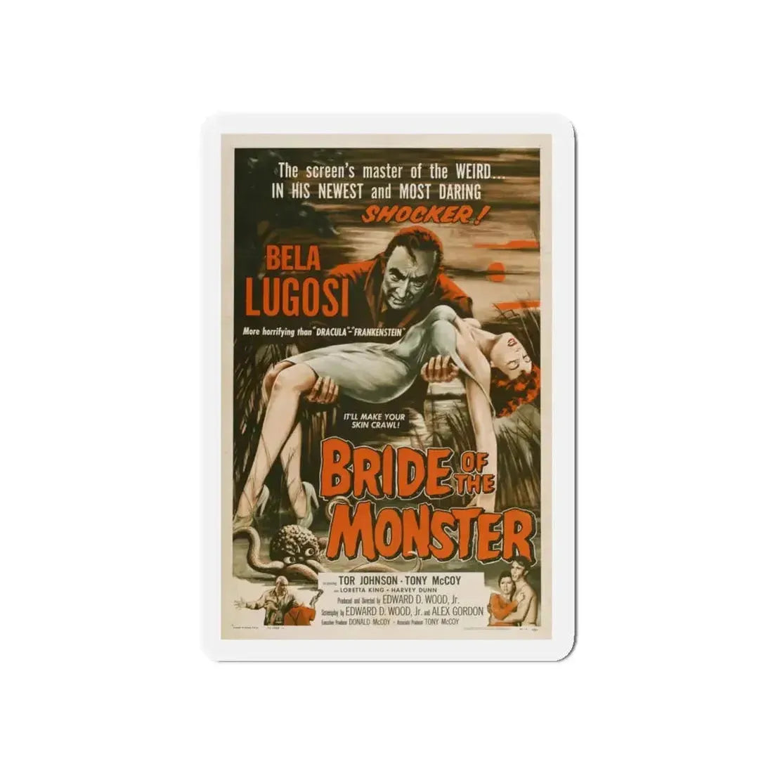 BRIDE OF THE MONSTER 1955 Movie Poster - Refrigerator Magnet 5 Inch - The Sticker Space
