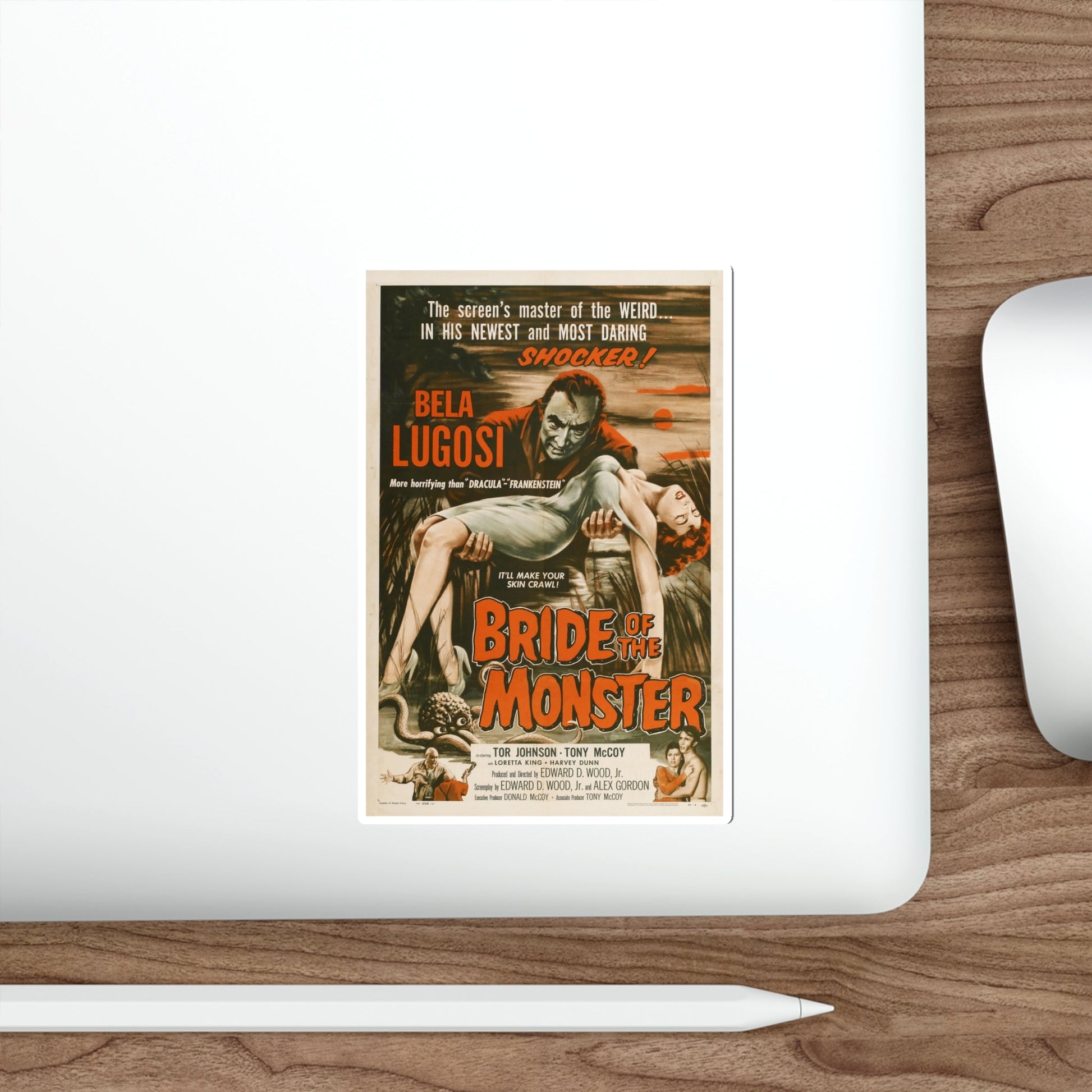 BRIDE OF THE MONSTER 1955 Movie Poster STICKER Vinyl Die-Cut Decal-The Sticker Space