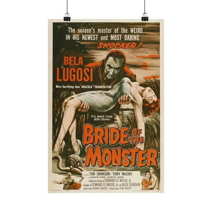 BRIDE OF THE MONSTER 1955 - Paper Movie Poster 12″ x 18″ Matte - The Sticker Space
