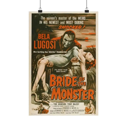 BRIDE OF THE MONSTER 1955 - Paper Movie Poster - The Sticker Space