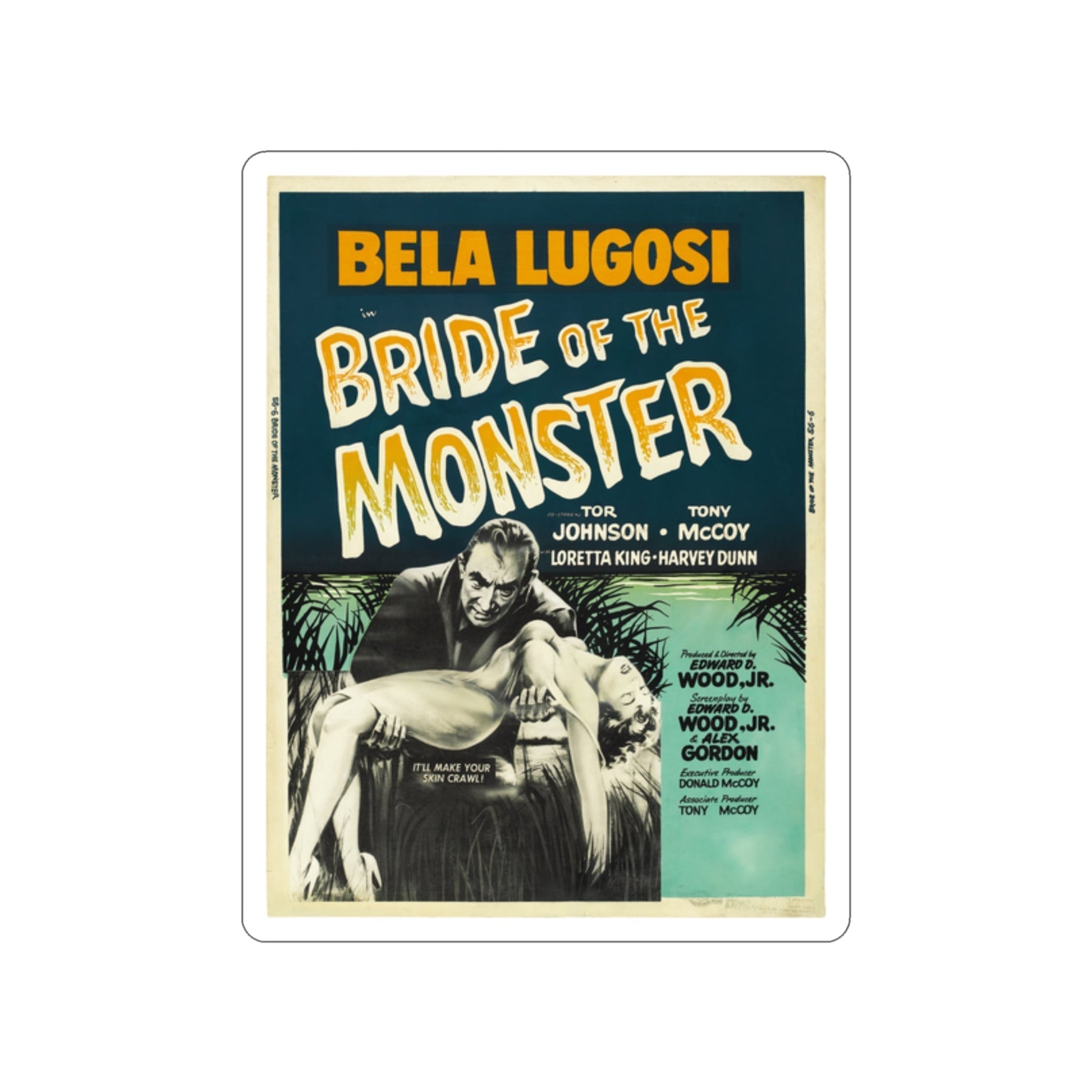 BRIDE OF THE MONSTER (2) 1955 Movie Poster STICKER Vinyl Die-Cut Decal-2 Inch-The Sticker Space