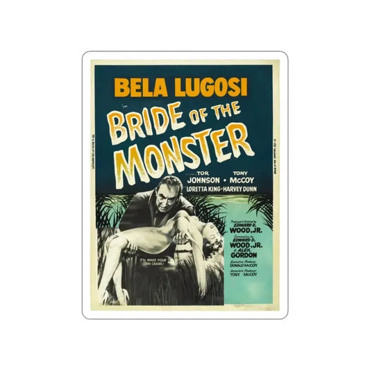 BRIDE OF THE MONSTER (2) 1955 Movie Poster STICKER Vinyl Die-Cut Decal 2 Inch - The Sticker Space